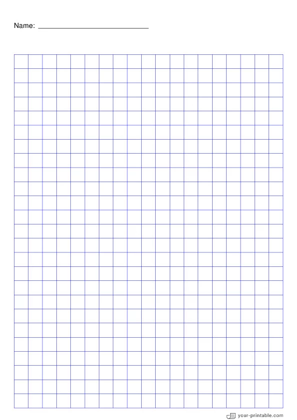 Zentimeter-Gitterpapier blau mit Namen - 10071865