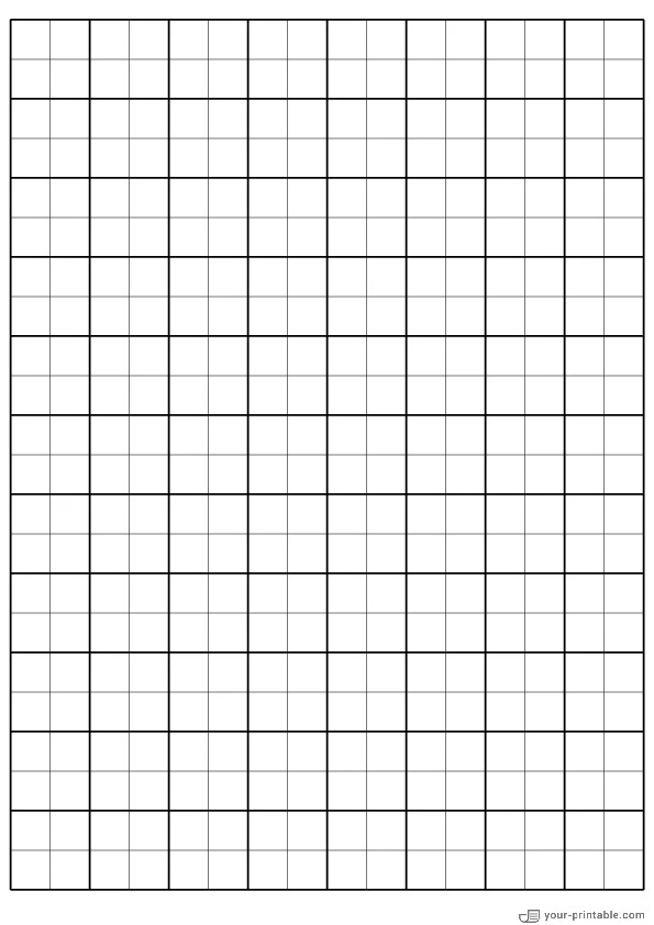 Papel cuadriculado de página completa negro de 1/2 pulgada. - 10071926