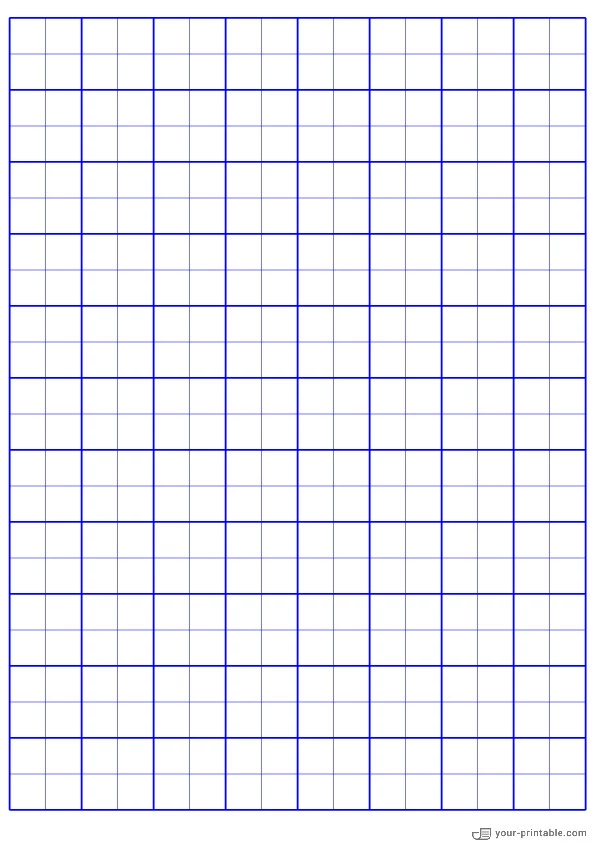 Papel Cuadriculado de Página Completa azul 1/2 pulgada - 10071927