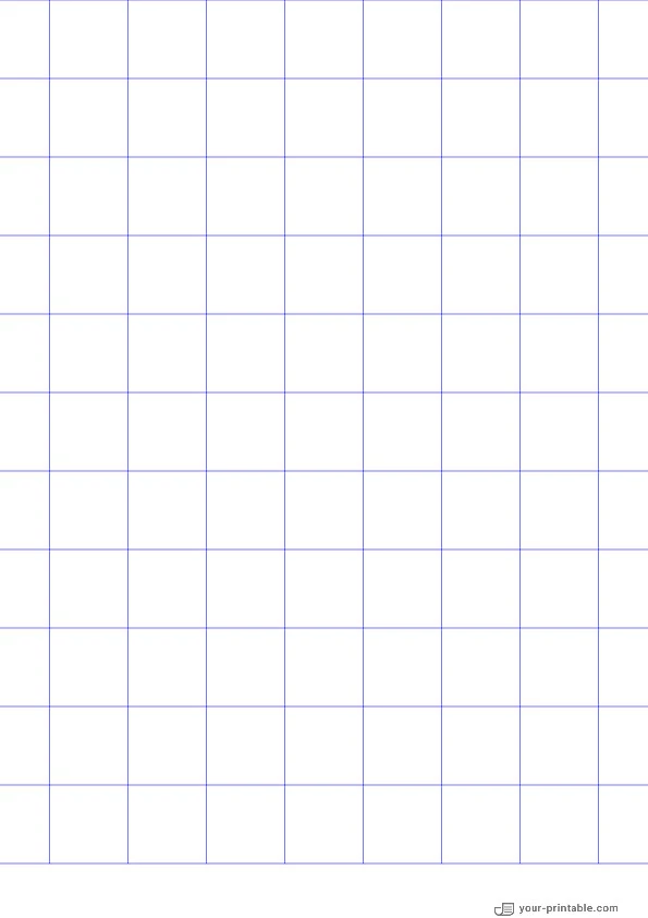 Papel cuadriculado de página completa azul de 1 pulgada - 10071901