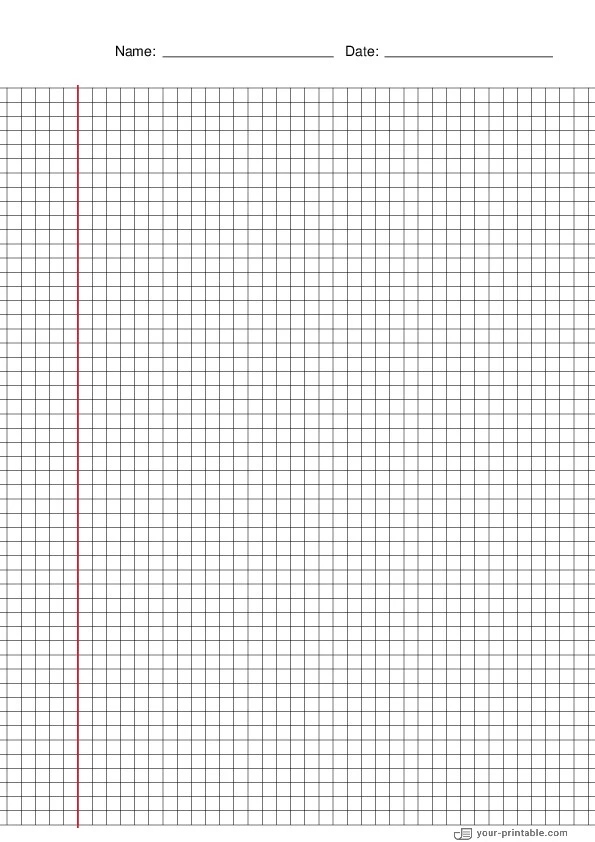 Gitterpapier Schwarz mit Name und Datum 5mm mit Rand - 10071914 Gitterpapier Schwarz mit Name und Datum 5mm mit Rand - 10071914