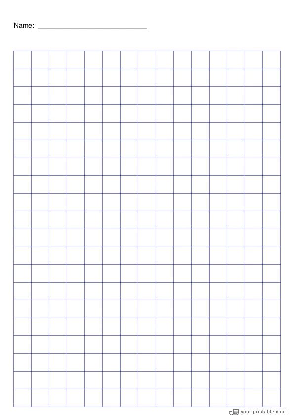 Cuadrícula papel azul 1/2 pulgada Con Nombre - 10071873