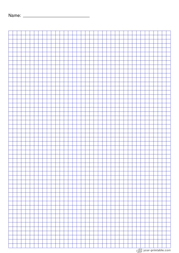 Gitterpapier blau 5mm mit Namen - 10071905