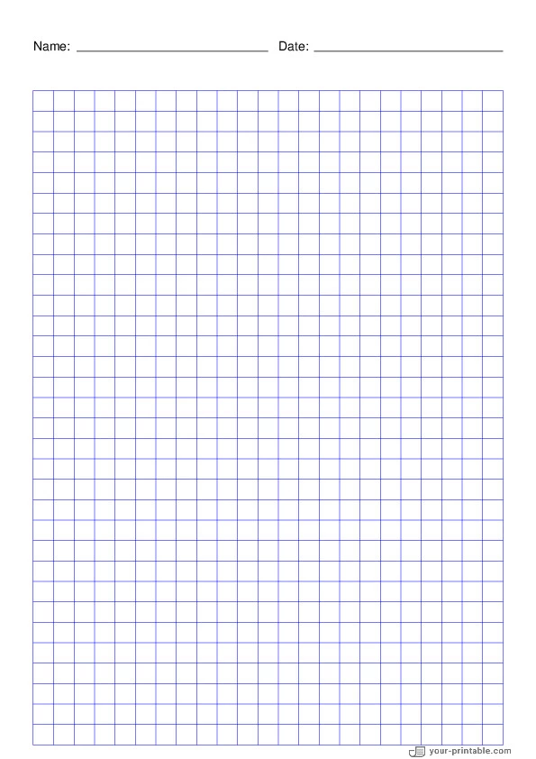 Papel Cuadriculado azul 8 mm Con Nombre y Fecha - 10071883