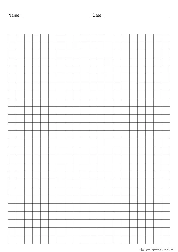 Großes Gitterpapier schwarz 3/8 Zoll Mit Name und Datum - 10071858