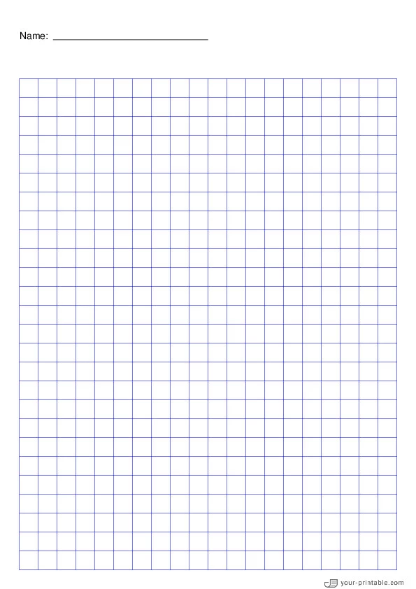 Großes Gitterpapier blau 3/8 Zoll Mit Namen - 10071857