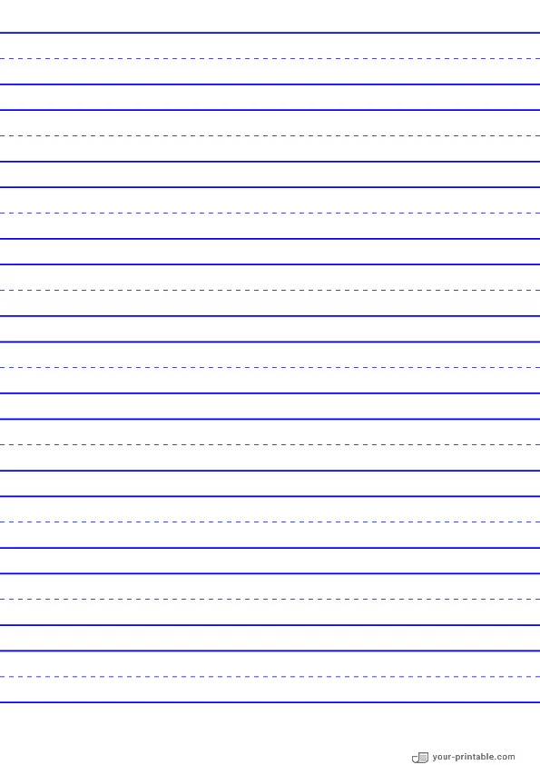 Lined Paper for Pre School Blue 20mm With Dashed Line - 10070574