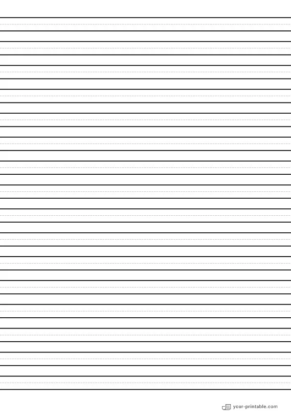 Lined Paper for Third Grade Black 3/8 inch With Dotted Line - 10070863