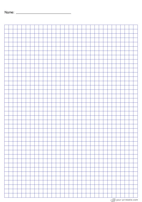 Math Grid Paper blue 1/4 inch With Name - 10071889