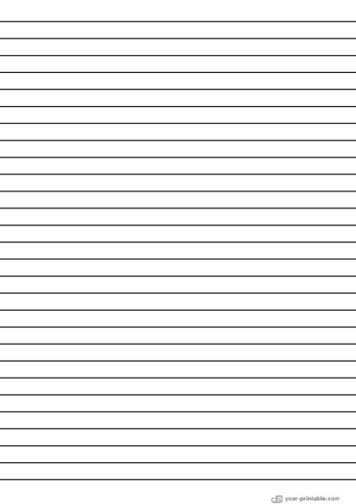 Lined Paper for 1st grade Black 10mm Template