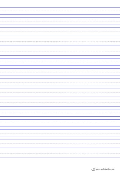 Lined Paper for Kindergarten Blue 12.7 mm Template