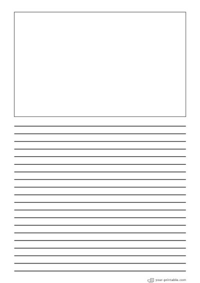 Papel rayado para preescolar Negro de 8mm con caja de imagen para niños Plantilla