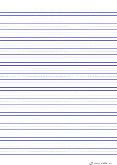 Lined Paper for Pre School Blue 10mm With Dotted Line Template