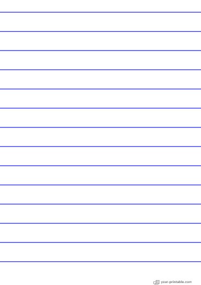 Lined Paper for Pre School Blue 20mm Template