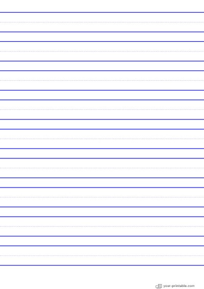 Lined Paper for Pre School Blue 20mm With Dotted Line Template