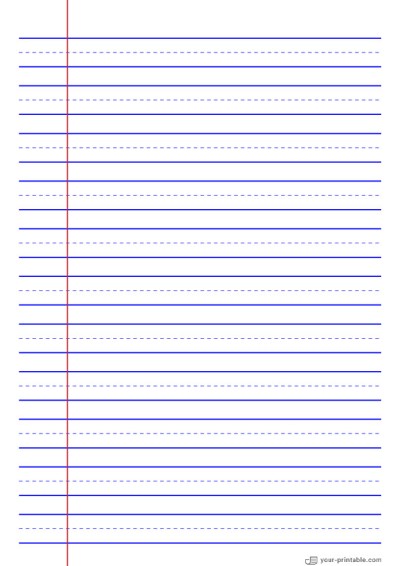 Primary Lined Paper Blue 15 mm With Margin Template